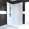 Galedo Panneau Mural De Salle De Bains<Pack de 2 panneaux muraux de salle de bains, blanc avec profilés chromés, l.120+90 x H.210 x P.0,3 cm, Alucolors