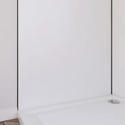 Galedo Pack de 2 panneaux muraux de salle de bains, blanc avec profilés noirs, l.90+90 x H.210 x P.0,3 cm, Alucolors- Panneau Mural De Salle De Bains
