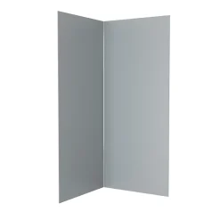 Galedo Pack de 2 panneaux muraux de salle de bains, gris avec profilés chromes, l.90+90 x H.210 x P.0,3 cm, Alucolors- Panneau Mural De Salle De Bains