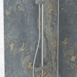 Galedo Panneau Mural De Salle De Bains<Pack de 2 panneaux muraux de salle de bains, gris et doré effet marbre avec profilés chromés, l.90+90 x H.210 x P.0,3 cm, Homestone