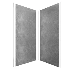 Galedo Panneau Mural De Salle De Bains<Pack de 2 panneaux muraux de salle de bains, gris foncé effet pierre avec profilés chromés, l.90+90 x H.210 x P.0,3 cm, Homestone