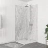 Galedo Panneau Mural De Salle De Bains<Pack de 2 panneaux muraux de salle de bains, gris effet marbre avec profilés chromés, l.90+90 x H.210 x P.0,3 cm, Homestone