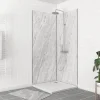 Galedo Pack de 2 panneaux muraux de salle de bains, blanc effet marbre avec profilés noirs, l.90+90 x H.210 x P.0,3 cm, Homestone- Panneau Mural De Salle De Bains