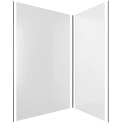 Galedo Pack de 2 panneaux muraux de salle de bains, blanc avec profilés noirs, l.120+90 x H.210 x P.0,3 cm, Alucolors- Panneau Mural De Salle De Bains