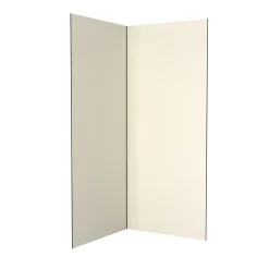 Galedo Panneau Mural De Salle De Bains<Pack de 2 panneaux muraux de salle de bains, ivoire avec profilés noirs, l.90+90 x H.210 x P.0,3 cm, Alucolors