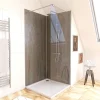 Galedo Panneau Mural De Salle De Bains<Pack de 2 panneaux muraux de salle de bains, marron effet pierre avec profilés chromés, l.90+90 x H.210 x P.0,3 cm, Homestone