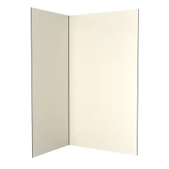 Galedo Pack de 2 panneaux muraux de salle de bains, ivoire avec profilés noirs, l.120+90 x H.210 x P.0,3 cm, Alucolors- Panneau Mural De Salle De Bains