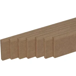 Forestea Moulure<Pack de 7 plinthes bord arrondi MDF brut 2200 x 50 x 9 mm