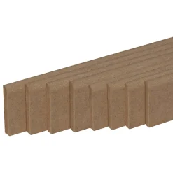 Forestea Pack de 8 plinthes bord arrondi MDF brut 2200 x 80 x 14 mm- Moulure