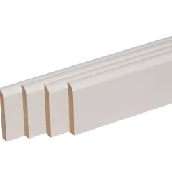Forestea Moulure<Pack de 4 plinthes bord arrondi MDF revêtues blanc 2200 x 150 x 16 mm