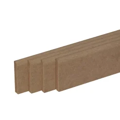 Forestea Pack de 4 plinthes bord arrondi MDF brut 2200 x 70 x 12 mm- Moulure