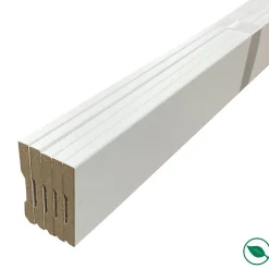 Forestea Pack de 5 plinthes bord carré MDF revêtues blanc 2200 x 68 x 9 mm- Moulure