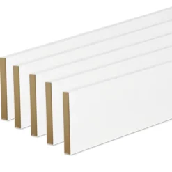 Forestea Moulure<Pack de 5 plinthes bord carré MDF revêtues blanc 2200 x 96 x 9 mm