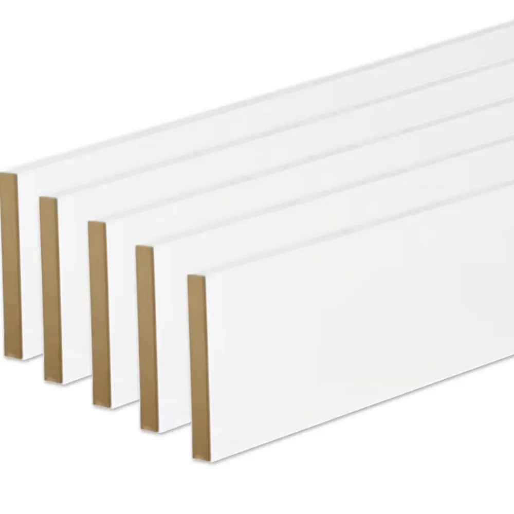 Forestea Moulure<Pack de 5 plinthes bord carré MDF revêtues blanc 2200 x 96 x 9 mm