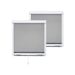 Volet-Moustiquaire PACK ECO de 2 moustiquaires Enroulables ALU H145 cm x L100 cm Blanc- Moustiquaire Pour Fenêtre