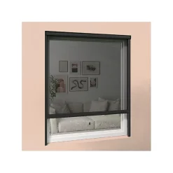Volet-Moustiquaire PACK ECO de 2 moustiquaires alu H145 cm x L130 cm Gris- Moustiquaire Pour Fenêtre