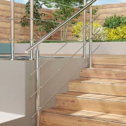 AICA Sanitaire Accessoire D'Escalier<Pack garde-corps 1.2 m avec 3 barres en inox 304 argent installation verticale by AICA