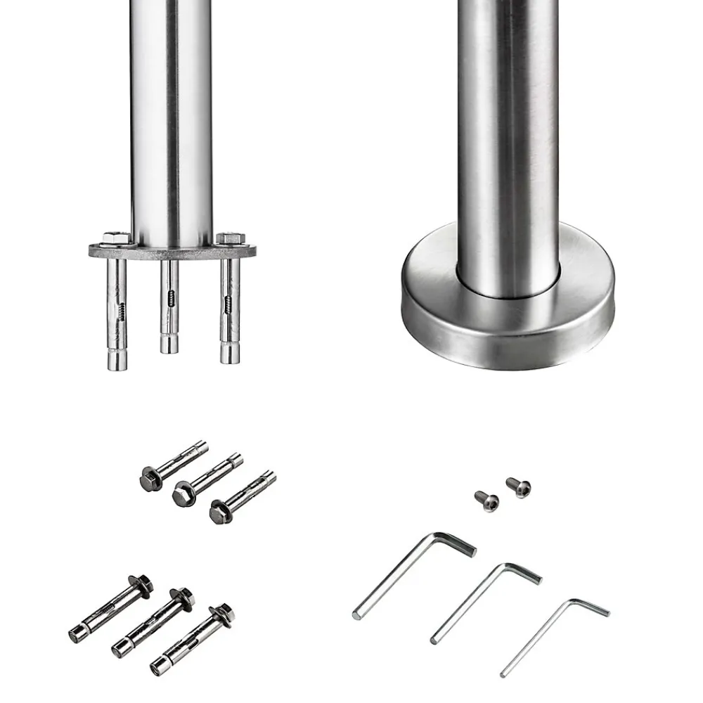 AICA Sanitaire Accessoire D'Escalier<Pack garde-corps 1.2 m avec 3 barres en inox 304 argent installation verticale by AICA