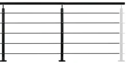 Burger Garde-Corps, Balustrade<Pack garde-corps 2m Opalu noir pose à plat