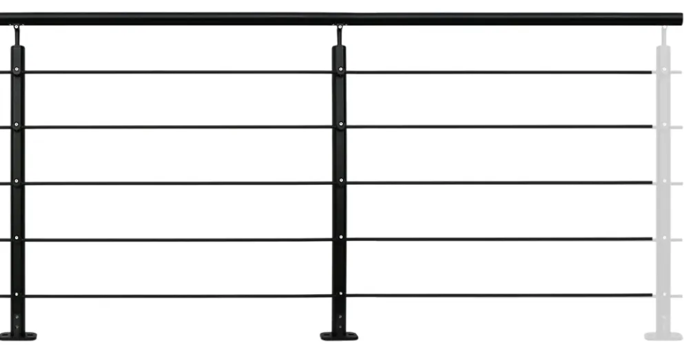 Burger Garde-Corps, Balustrade<Pack garde-corps 2m Opalu noir pose à plat
