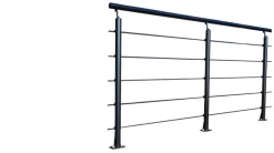 Burger Garde-Corps, Balustrade<Pack garde-corps 2m Opalu noir pose à plat