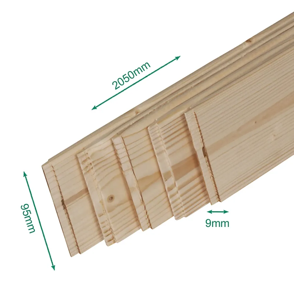 Forestea Moulure<Pack promotionnel de 5 plinthes sapin massif bord rond 2050 x 95 x 9 mm %