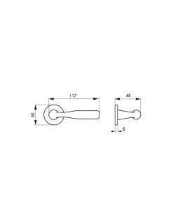 SP Paire de béquilles Junon pour porte, carré 7mm, nickelé brossé -- Poignée De Porte
