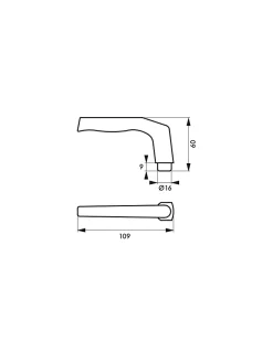 Thirard Poignée De Porte<Paire de béquilles pour porte, carré 8mm + 1 plaque carré 8 x 56mm, trou de clé -