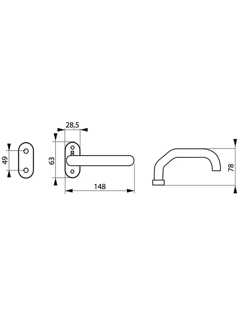 Thirard Poignée De Porte<Paire de béquilles pour porte, carré 7mm, aspect inox -