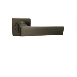 Klose Besser Paire de Poignées de Porte sur Rosaces Carrées "" en ALUMINIUM Couleur Bronze anodisé "ELODIE "- Poignée De Porte