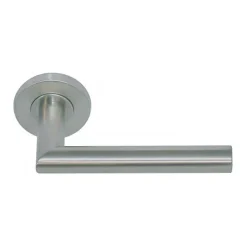 Klose Besser Paire de Poignées de porte sur Rosaces Rondes " Elsa Angle Vif " inox 304 - Sans rosaces de fonction- Poignée De Porte