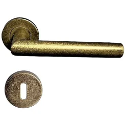 Klose Besser Poignée De Porte<Paire de Poignées sur Rosaces "ANTIQUE OR" Inox 304 - +1 Paire de rosaces à trou de clé