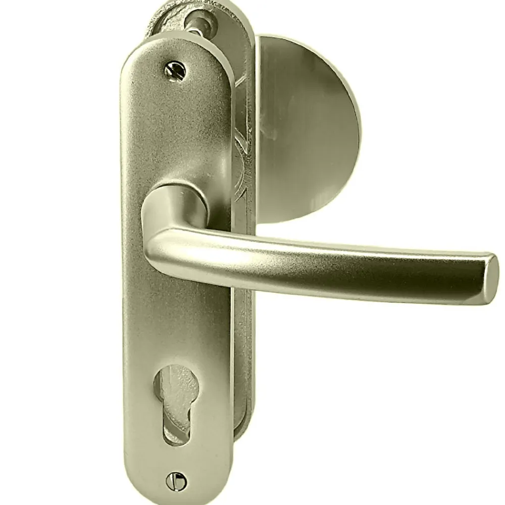 Autres Paire poignées de porte aluminium blindée Bricard Osmose 190 mm béquille aileron trou cylindre- Poignée De Porte