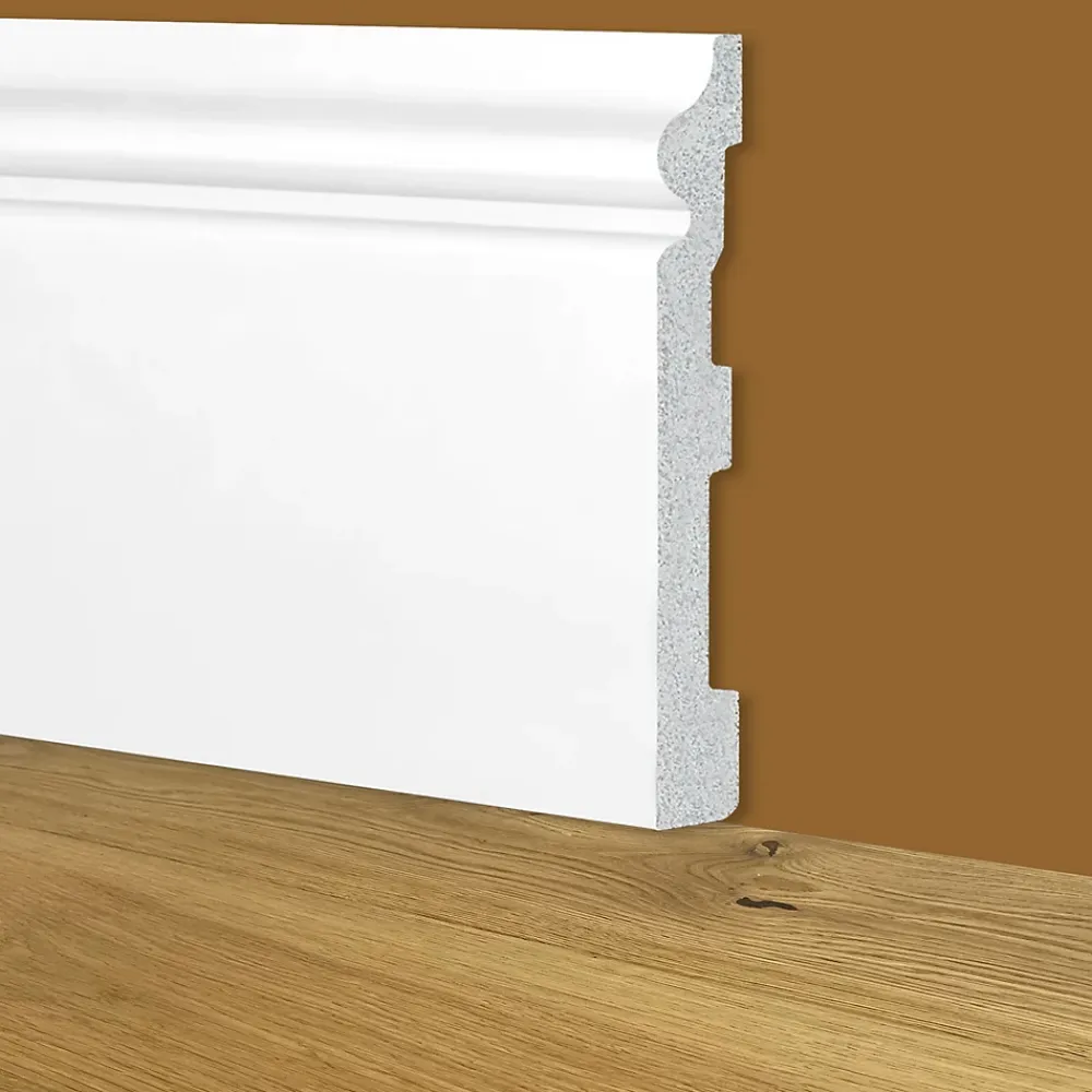 Eternal Parquet Plinthe Bois|Plinthe Bois<Palette de 100ml de plinthe plinthe BLANCHE mod. ETHNIQUE 150x18x2000mm en POLYMÈRES - Polystructuré