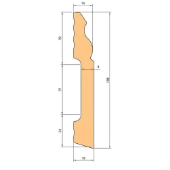 Eternal Parquet Plinthe Bois|Plinthe Bois<Palette 76ML de plinthes DUCALE en EqualWood HI-TEC POLYMERE 100x14x2000mm - BLANC