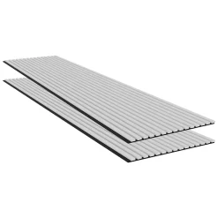 Ps Global Company Panneau Acoustique 21mm - Blanc Cuir - Feutrine Noire - 240x60cm - Lot de 2- Panneau Tasseau Bois