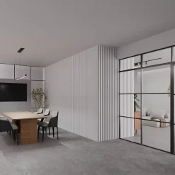 Ps Global Company Panneau Acoustique 21mm - Blanc Cuir - Feutrine Noire - 240x60cm - Lot de 2- Panneau Tasseau Bois