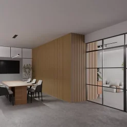Ps Global Company Panneau Tasseau Bois<Panneau Acoustique 11mm - Chêne - Feutrine Noire - 240x60cm - Lot de 4
