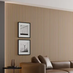 Ps Global Company Panneau Tasseau Bois<Panneau Acoustique 11mm - Chêne - Feutrine Noire - 240x60cm - Lot de 4