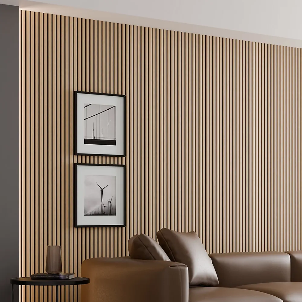 Ps Global Company Panneau Tasseau Bois<Panneau Acoustique 11mm - Chêne - Feutrine Noire - 240x60cm - Lot de 4