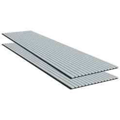 Ps Global Company Panneau Tasseau Bois<Panneau Acoustique 21mm - Gris Cuir - Feutrine Noire - 240x60cm - Lot de 2