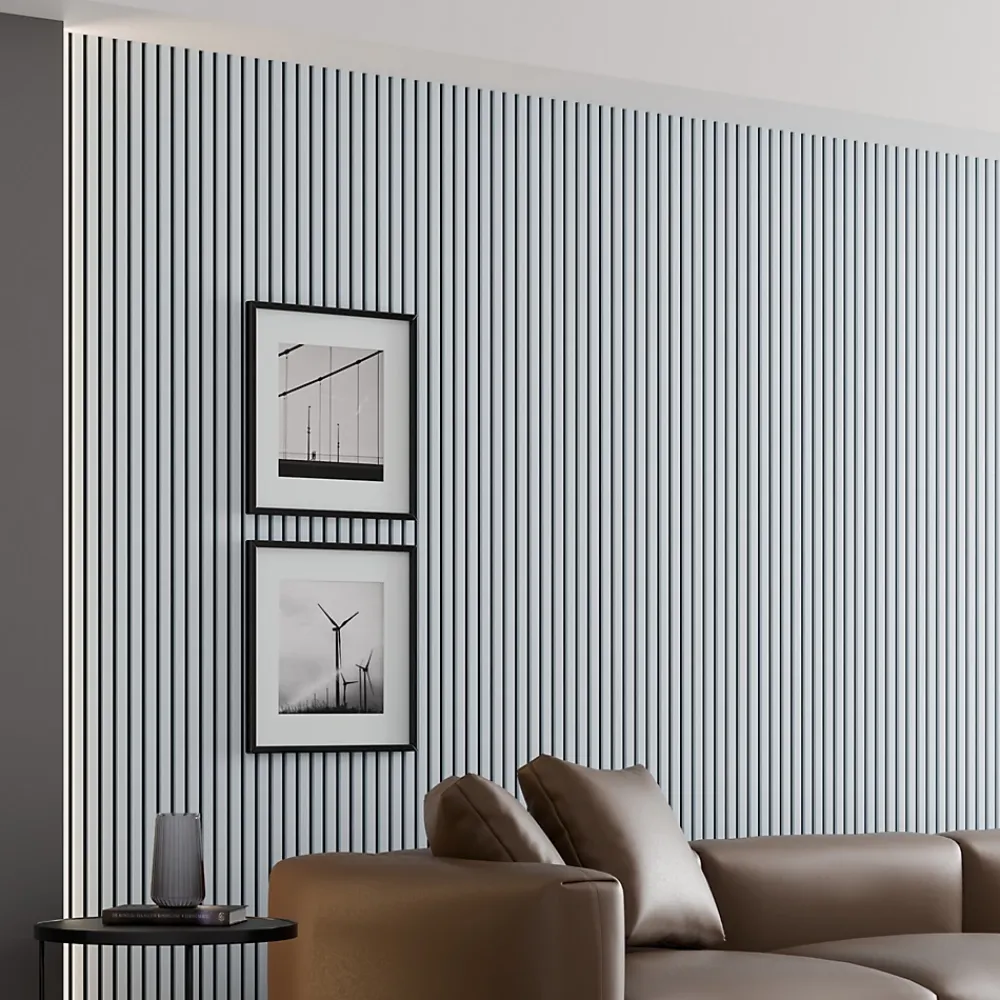 Ps Global Company Panneau Tasseau Bois<Panneau Acoustique 21mm - Gris Cuir - Feutrine Noire - 240x60cm - Lot de 2