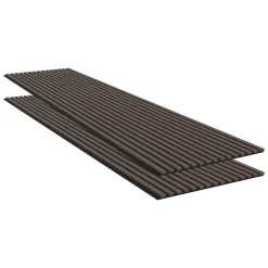 Ps Global Company Panneau Tasseau Bois<Panneau Acoustique 21mm - Noyer Foncé - Feutrine Noire - 240x60cm - Lot de 2