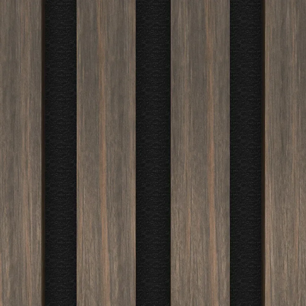 Ps Global Company Panneau Tasseau Bois<Panneau Acoustique 21mm - Noyer Foncé - Feutrine Noire - 240x60cm - Lot de 2