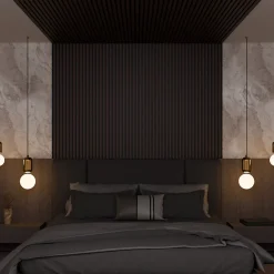 Ps Global Company Panneau Tasseau Bois<Panneau Acoustique 21mm - Noyer Foncé - Feutrine Noire - 240x60cm - Lot de 2