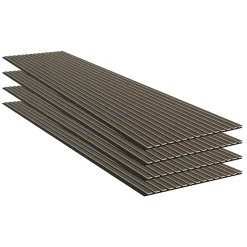 Ps Global Company Panneau Tasseau Bois<Panneau Acoustique 11mm - Noyer Foncé - Feutrine Noire - 240x60cm - Lot de 4