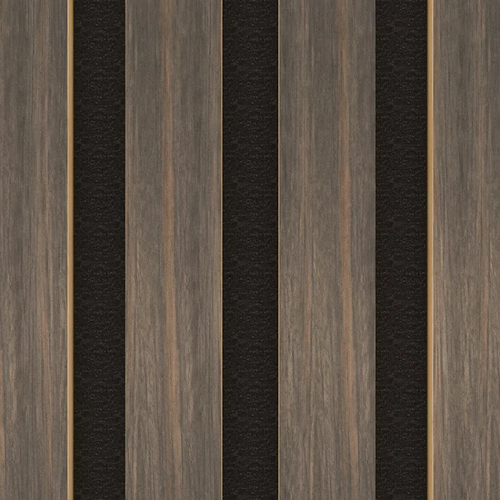 Ps Global Company Panneau Tasseau Bois<Panneau Acoustique 11mm - Noyer Foncé - Feutrine Noire - 240x60cm - Lot de 4