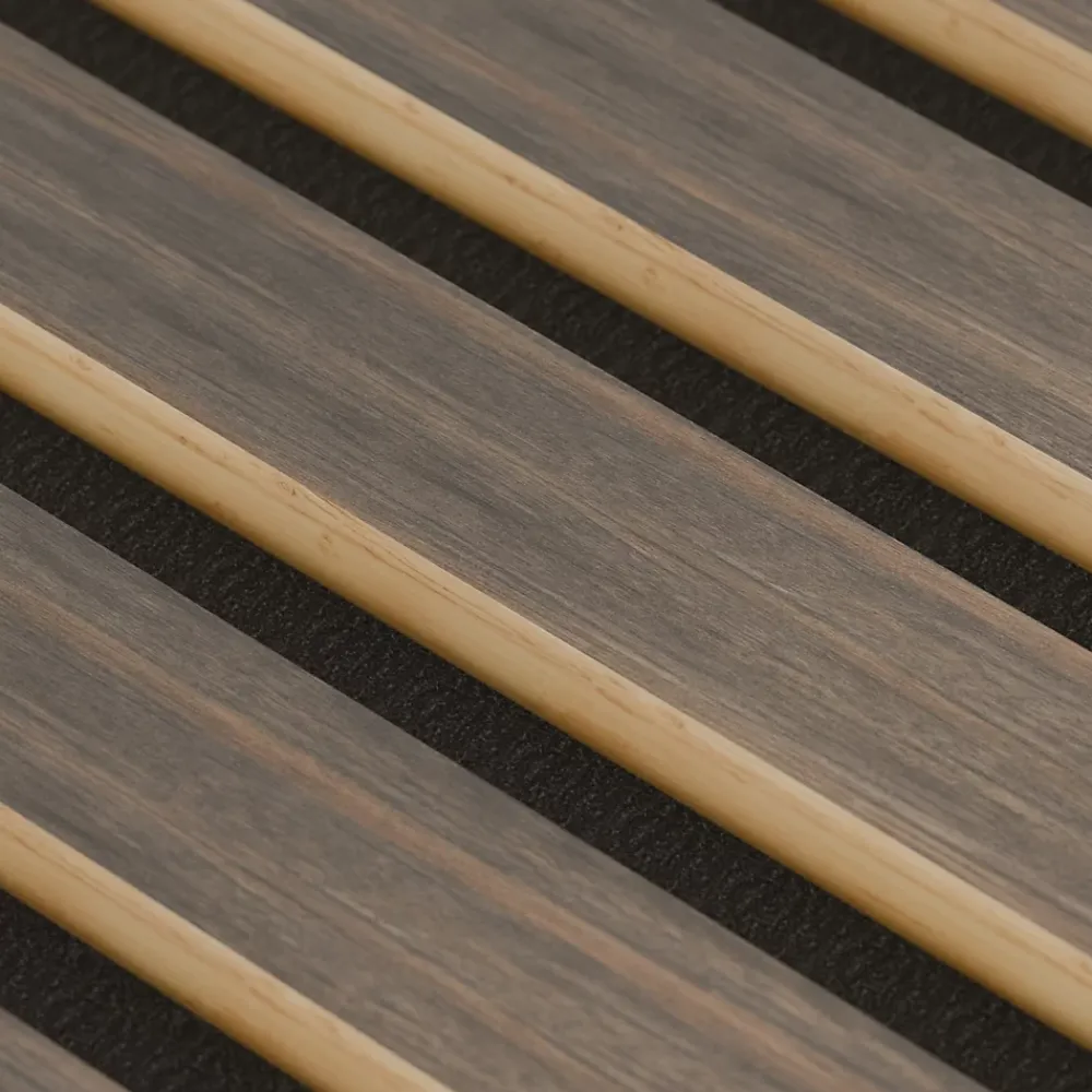 Ps Global Company Panneau Tasseau Bois<Panneau Acoustique 11mm - Noyer Foncé - Feutrine Noire - 240x60cm - Lot de 4