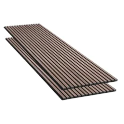 Silamp Panneau Décoratif En Bois<Panneau Acoustique Mural Tasseaux Noyer, Fond Noir - Échantillon 15x12 cm -