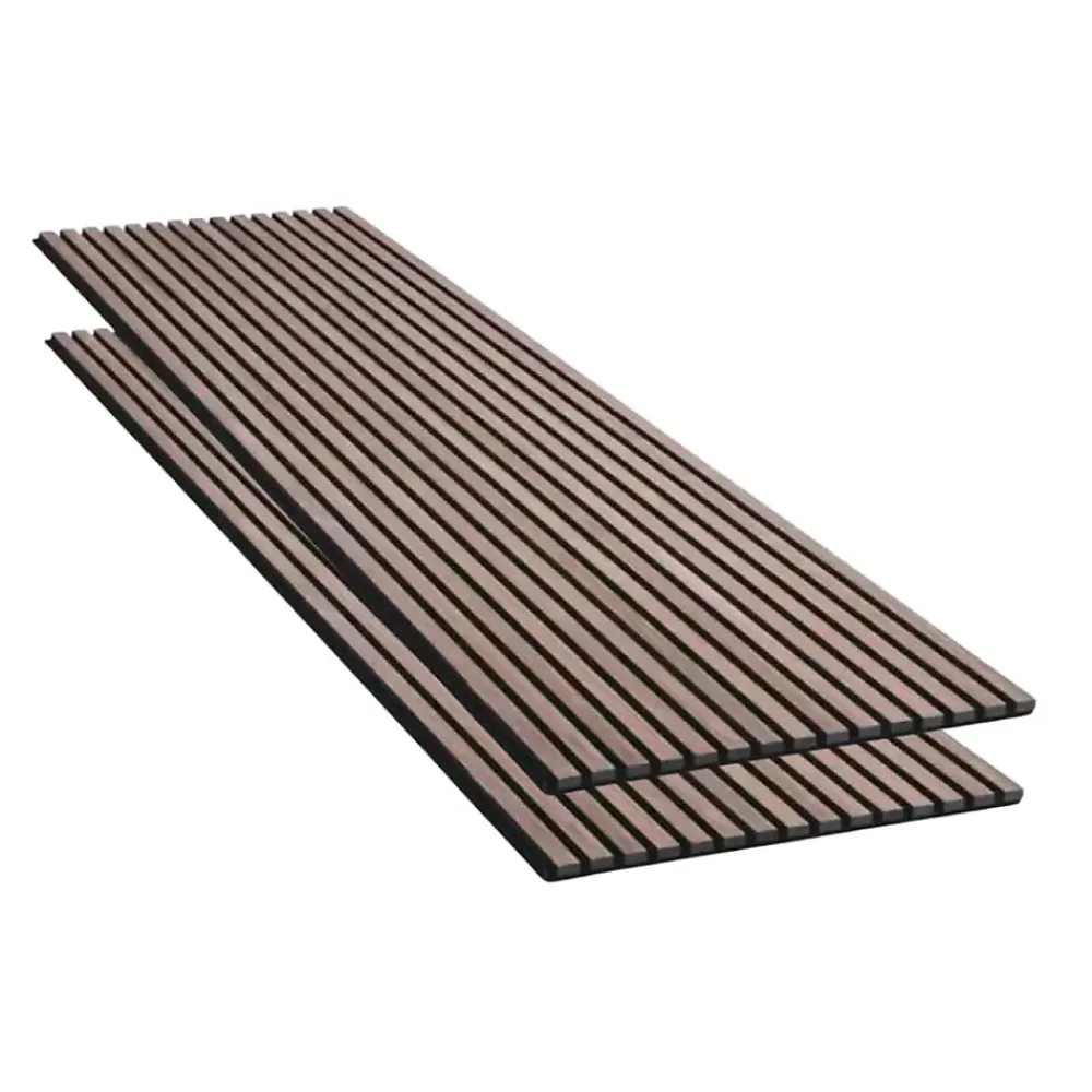 Silamp Panneau Décoratif En Bois<Panneau Acoustique Mural Tasseaux Noyer, Fond Noir - Échantillon 15x12 cm -